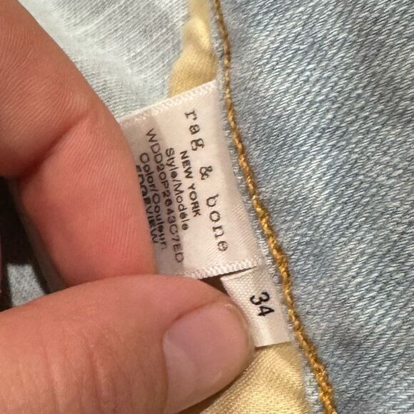 Rag & Bone Dre Low Rise Slim Boyfriend Jeans Light Wash Women’s 34 - Picture 4 of 7